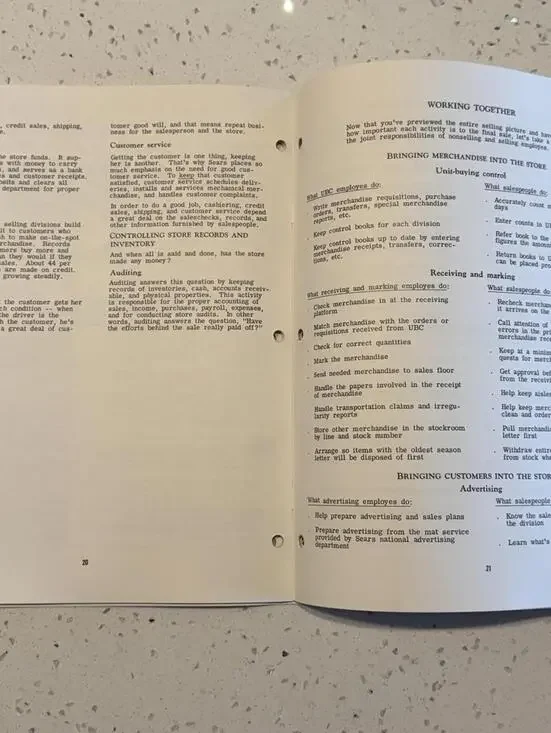 Sears National Training Employee Manual Salespeople Merch Booklet Lot Of 2 1950s - Picture 9 of 9